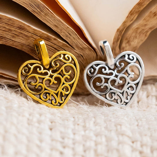 Vintage Heart Alloy Charms | Size : 15mm | Qty : 100g (approx 140pcs)
