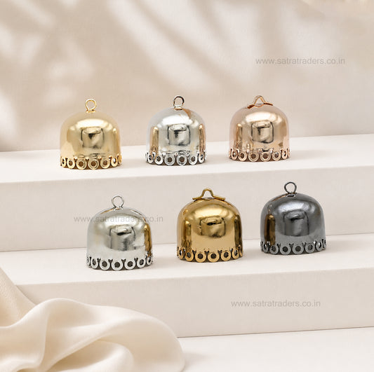 Round Plain Jhumki | Qty : 6pcs-3pair | EF89