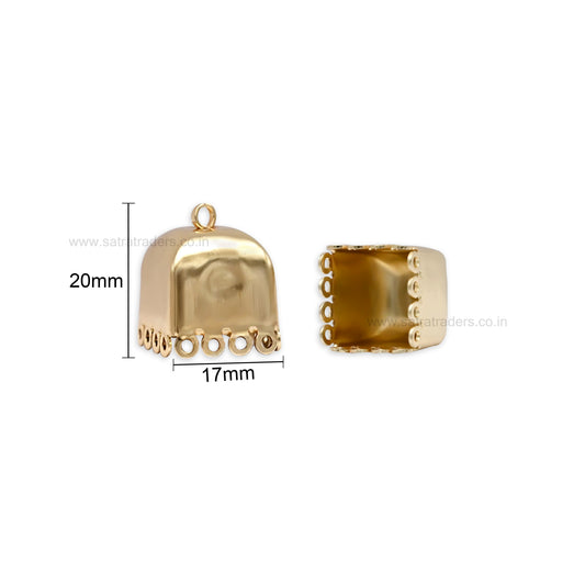 Square Plain Jhumki | Qty : 6pcs-3pair | EF88