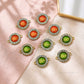 Bro Designer Stone Rakhi Connector Meenakari Beads | Size : 16mm | Qty : 12pcs | MKB117