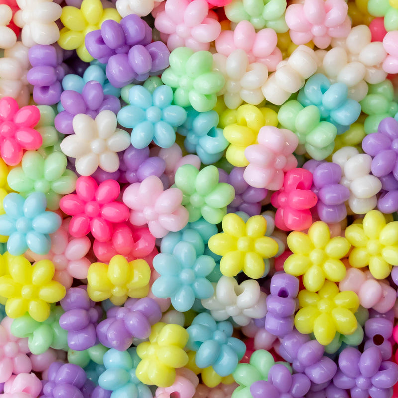 Mini Flower Plastic Beads | Size : 10mm
