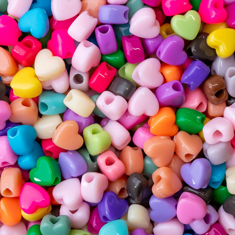 Heart Plastic Beads | Size : 8mm
