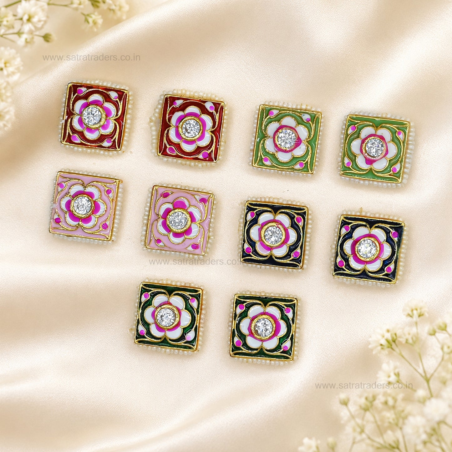 Meenakari Combo Packs | Size : 18mm | Qty : 10pcs (All color 2pcs) | C-398a