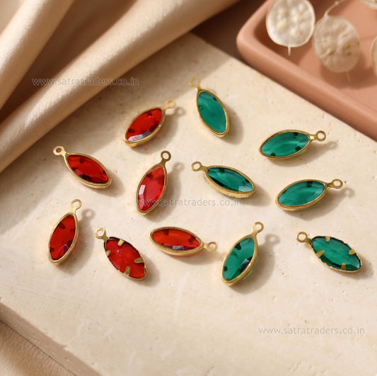 Marquise Shape Glass Beads with Brass Loop | Size : 5mm | Qty : 100pcs | GB80