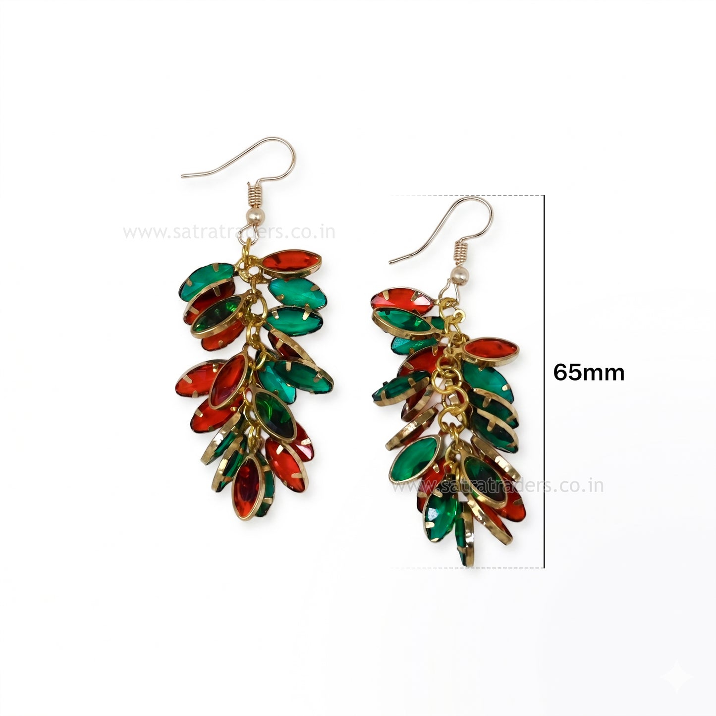Marquise Glass Cluster Dangle Earrings | Qty : 1pc