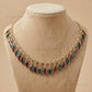 Marquise Glass Charms Gold Chain Necklace | Qty : 1pc