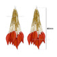Pearl & Acrylic Leaf Hanging Tassels | Size : 80mm | Qty : 10pcs | T17