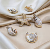 Ocean-Inspired Gold Plated Charms | Qty : 5pcs