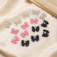 Metal Polka Dot Ribbon Bow Charm | Size : 22mm | Qty : 6pcs | CHE168