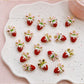 Strawberry Fruit Charm with Pink Bow for DIY Making | Size : 18mm | Qty : 1pc | CHE198