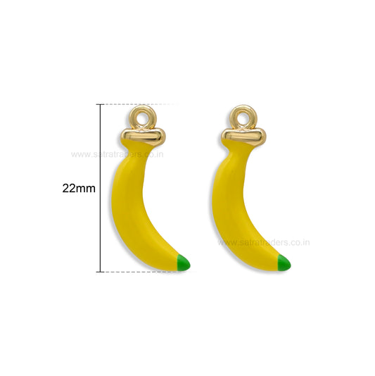 Banana Fruit Charm for DIY Making | Size : 22mm | Qty : 1pc | CHE189