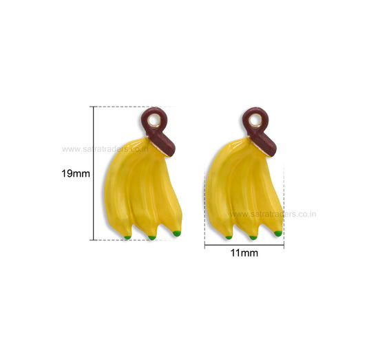 Bunch of Banana Fruit Charm for DIY Making | Size : 19mm | Qty : 1pc | CHE188