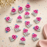 Rose Flower Envelope Charm | Size : 16mm | Qty : 1pcs |