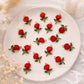 Red Rose Flower Charm | Size : 19mm | Qty : 1pcs |