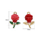 Red Rose Flower Charm | Size : 19mm | Qty : 1pcs |