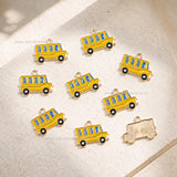 Yellow Enamel School Bus Charm | Qty : 10pcs | CHE200