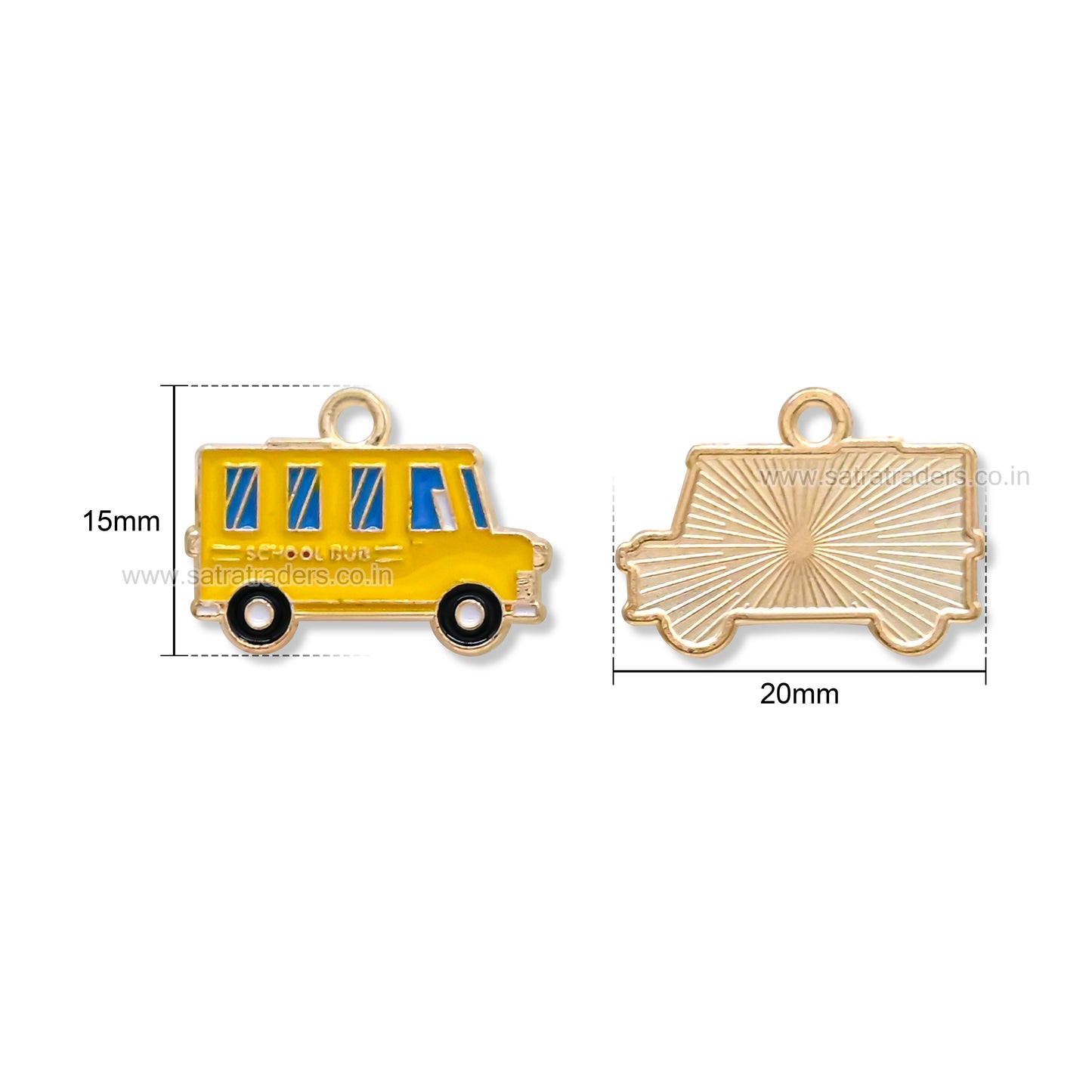 Yellow Enamel School Bus Charm | Qty : 10pcs | CHE200
