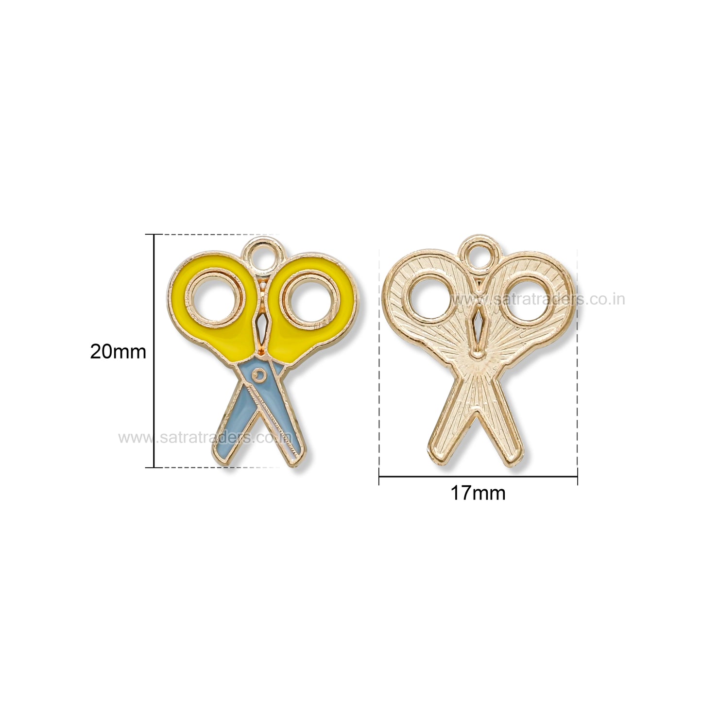 Enamel Scissors Charm Pendant | Size : 20mm | Qty : 10pcs | CHE202