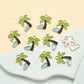 Gold Enamel Palm Tree Pendant Charm | Size : 18mm | Qty : 10pcs | CHE213