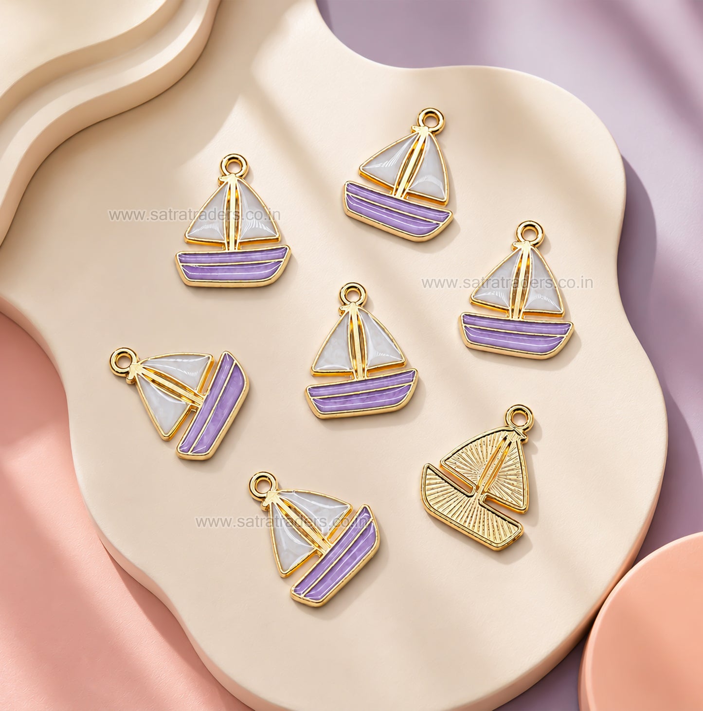 Enamel Sailboat Charm | Size : 19mm | Qty : 10pcs | CHE224