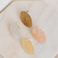 Oval Metal Base Earring Stud (Lines)| Size : 24mm | 6pcs | EF39