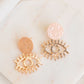 Floral Round Matt Base Earring Stud | Size : 15mm | 6pcs | EF33