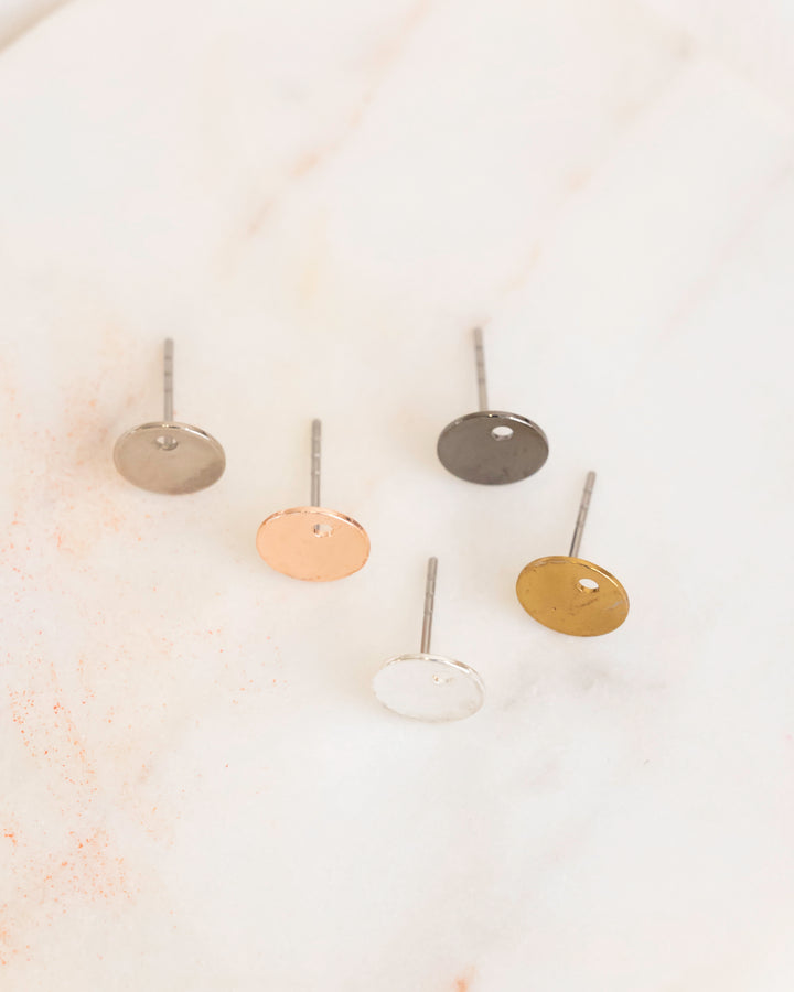 Metal Base Earring Stud | Size : 8mm | 20pcs | EF40