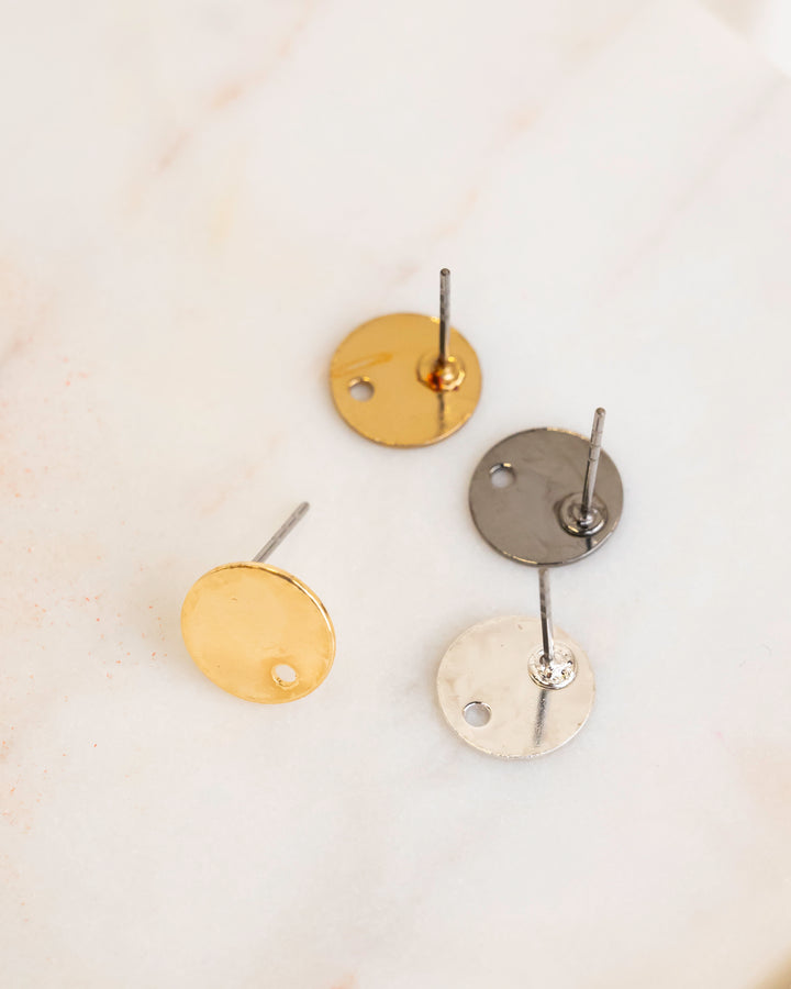 Metal Base Earring Stud | Size : 10mm | Qty : 20pcs | EF41