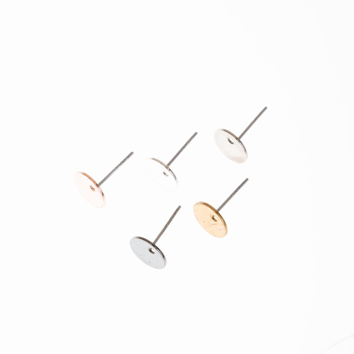 Metal Base Earring Stud | Size : 8mm | 20pcs | EF40