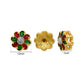 Floral Meenakari Bead with Rhinestone  | Size : 12mm | Qty : 12pcs | MKB132