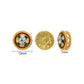 Round Floral Meenakari Bead with Rhinestone | Size : 13mm | Qty : 12pcs | MKB129