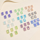 Opaque flatback Rectangular Glass Stones  | Qty : 20pcs | Size : 14X10mm | GB84