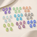 Oval Opaque Flatback Glass Stones  | Qty : 20pcs | Size : 13X18mm | GB86