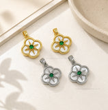 Emerald Clover MOP Anti-Tarnish Charm | Size : 19mm | Qty : 1pc