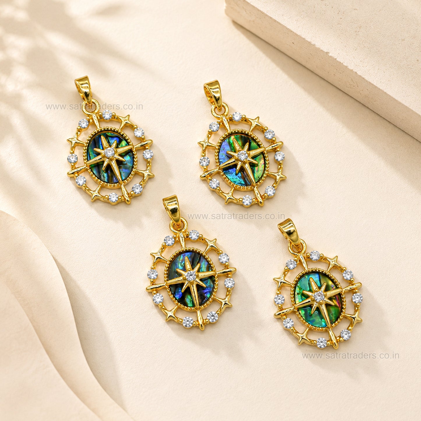 North Star Abalone Anti-Tarnish Charm | Size : 25mm | Qty : 1pc