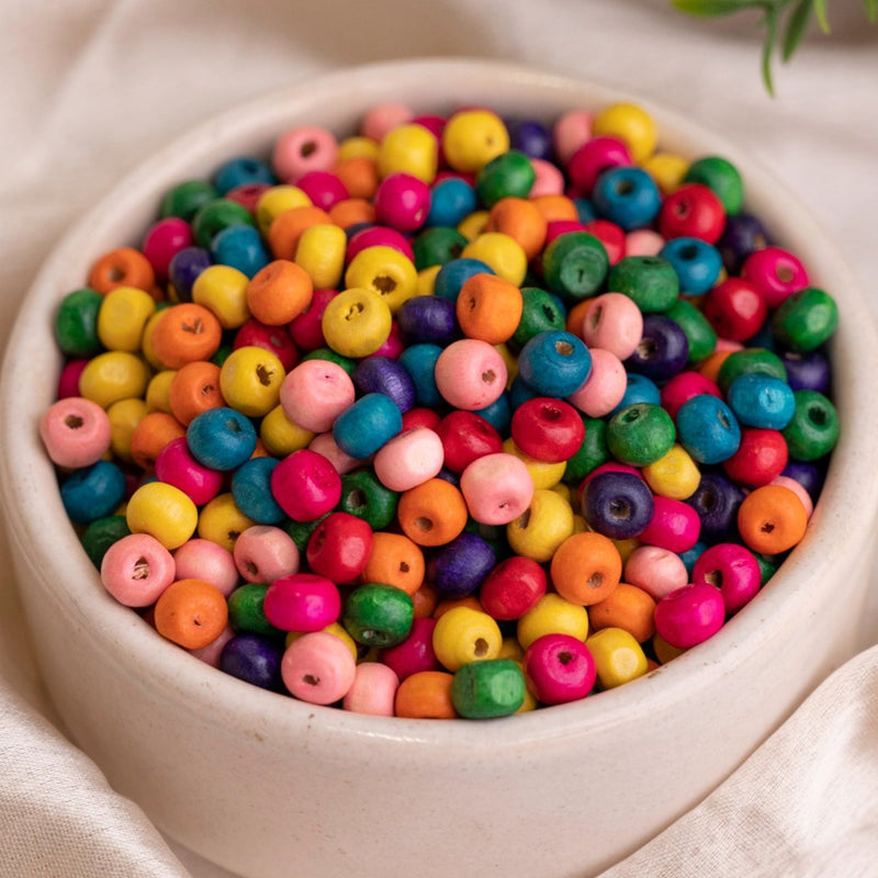 Multicolor Round Wooden Beads