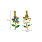 Abalone Flower & Emerald Leaf Anti-Tarnish Charm | Size : 25mm | Qty : 1pc