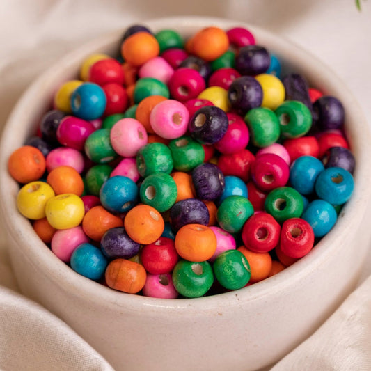 Multicolor Round Wooden Beads | PB261