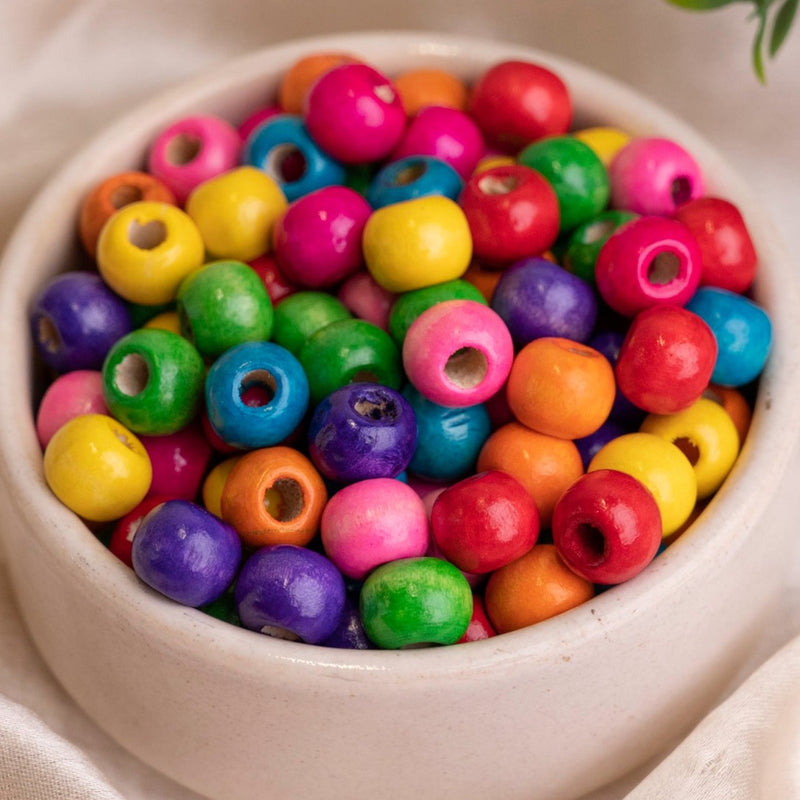 Multicolor Round Wooden Beads