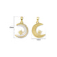 MOP Moon & North Star Anti-Tarnish Charm | Size : 25mm | Qty : 1pc