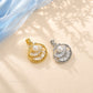 Pearl Accent Baguette Fan Anti-Tarnish Charm | Size : 20mm | Qty : 1pc