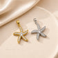 Solitaire Center Pave Starfish Anti-Tarnish Charm | Size : 24mm | Qty : 1pc | CHL189