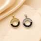 Enamel & Baguette Crystal Circle Anti-Tarnish Charm | Size : 22mm | Qty : 1pc | CHL191