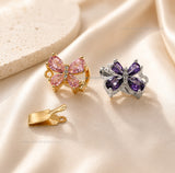 High Quality Bow Shape Brass Connector Charm With clip-on | Size : 16mm | Qty : 1pcs | BC26