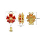 High Quality 5-petal floral Brass Connector Charm With clip-on | Size : 16mm | Qty : 1pcs | BC27