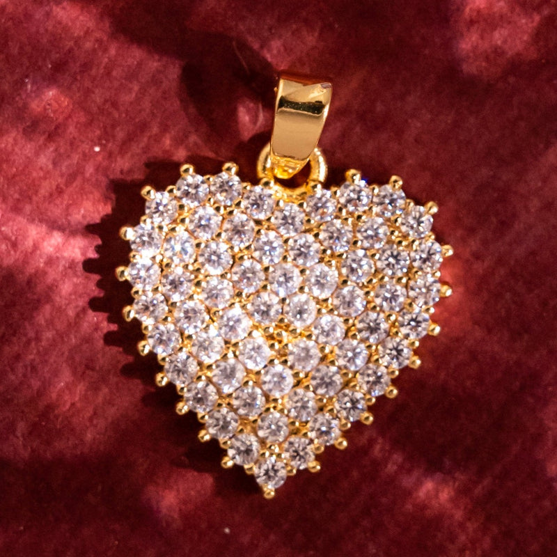 Heart Diamond Charm | Size : 16mm | 1pc