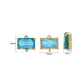 Rectangle Glass Crystal Connectors with Dual Loops | Size : H-15mm W-17mm | Qty : 1pc | CHL199