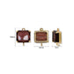 Square Glass Crystal Connectors with Dual Loops | Size : H-18mm W-14mm | Qty : 1pc | CHL196
