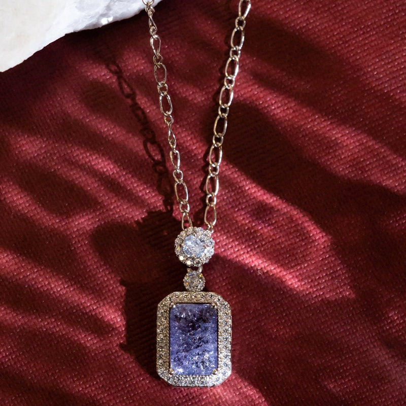 Diamond Gemstone Charm Necklace