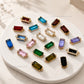 Rectangle Glass Crystal Connectors with Dual Loops | Size : H-9mm W-20mm | Qty : 1pc | CHL198